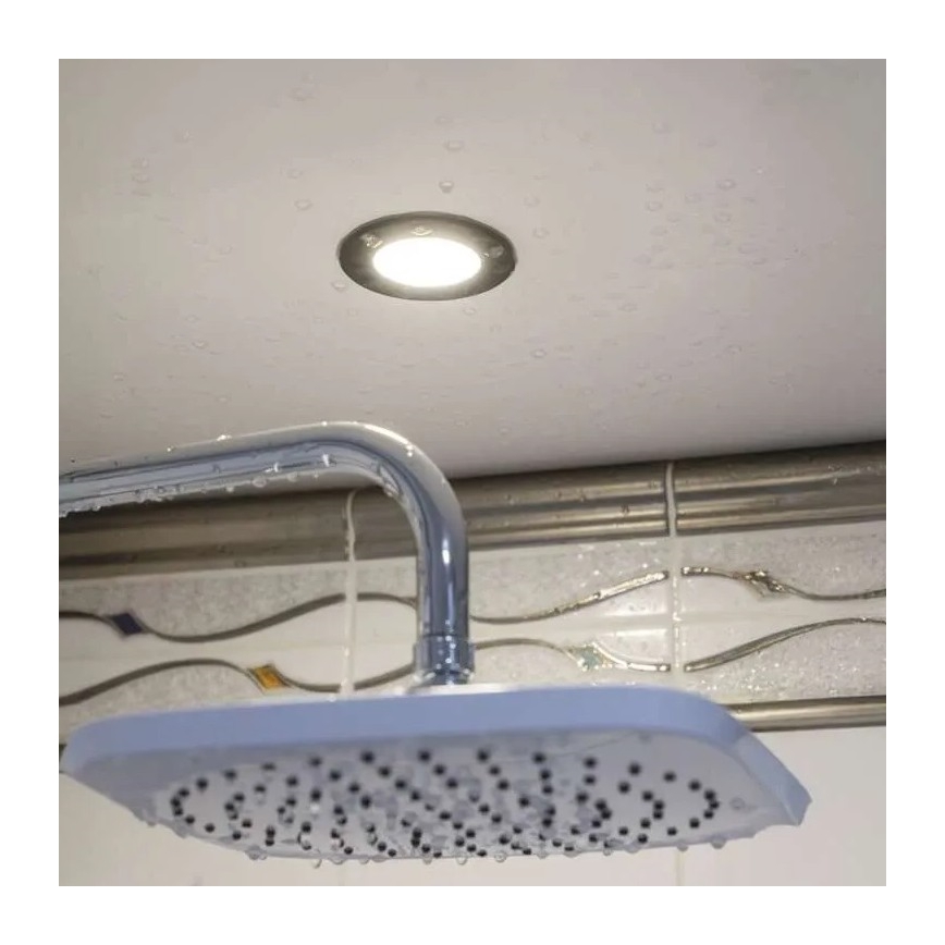 Hangende LED Badkamer plafond verlichting LORI LED/4,5W/230V IP65 2700/4000K diameter 8,5 cm zwart
