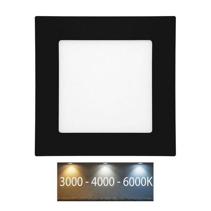 Hangende LED Badkamer plafond verlichting RAFA LED/6W/230V 3000/4000/6000K 12x12 cm IP44 zwart