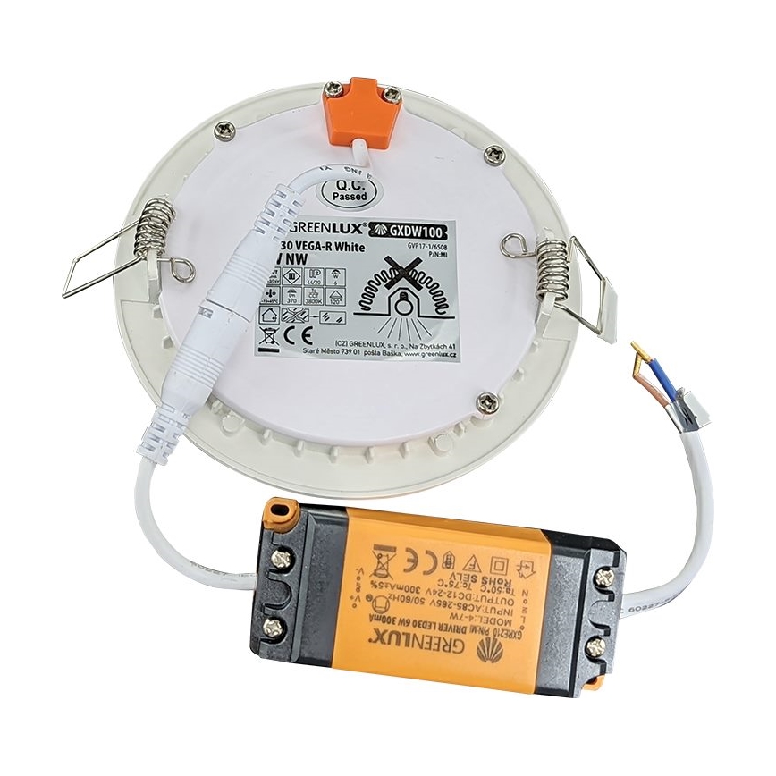 Hangende LED Badkamer plafond verlichting VEGA LED/6W/230V 3800K diameter 11,8 cm IP44
