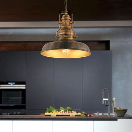 Hanglamp aan een ketting 1xE27/40W/230V brons