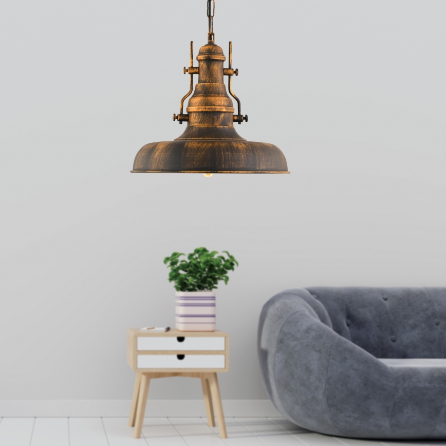 Hanglamp aan een ketting 1xE27/40W/230V brons
