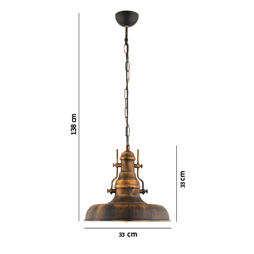 Hanglamp aan een ketting 1xE27/40W/230V brons