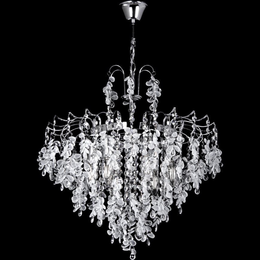 Hanglamp aan een ketting 6xE14/60W/230V diameter 50 cm glanzend chroom