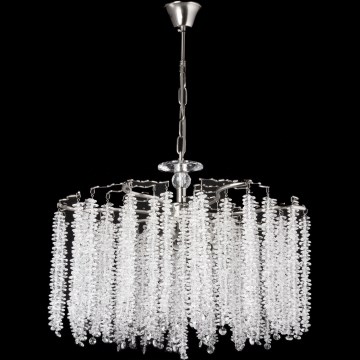 Hanglamp aan een ketting 7xE14/60W/230V diameter 54 cm glanzend chroom