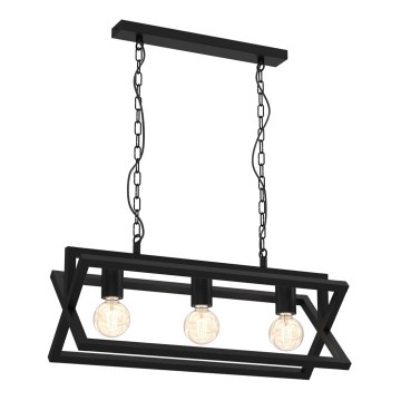 Hanglamp aan een ketting ARNOLD 3xE27/60W/230V zwart