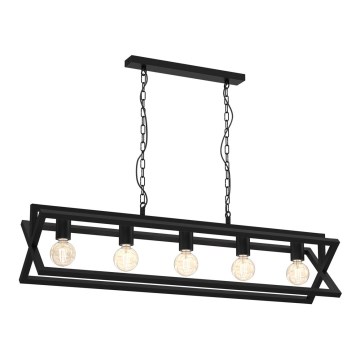 Hanglamp aan een ketting ARNOLD 5xE27/60W/230V zwart