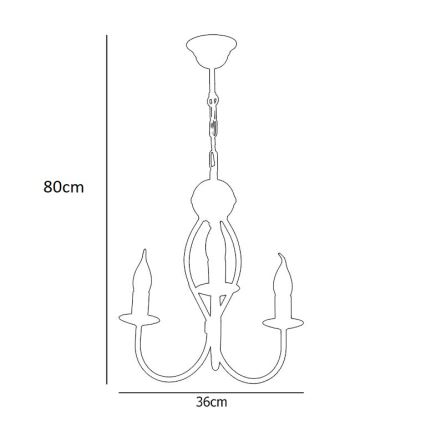 Hanglamp aan een ketting ARTHUR 3xE14/40W/230V