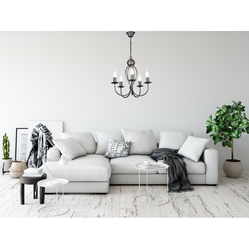 Hanglamp aan een ketting ARTHUR 5xE14/40W/230V