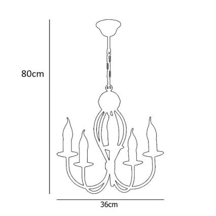 Hanglamp aan een ketting ARTHUR 5xE14/40W/230V