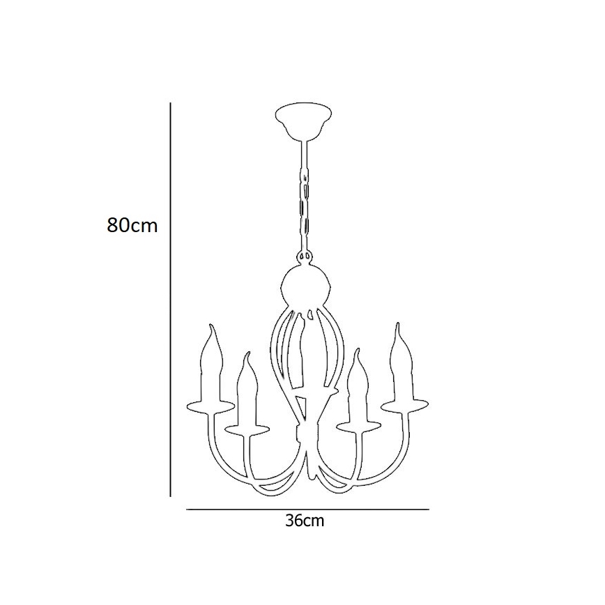 Hanglamp aan een ketting ARTHUR 5xE14/40W/230V