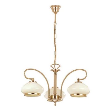 Hanglamp aan een ketting ASTORIA 3xE27/15W/230V goud