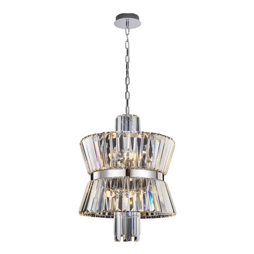 Hanglamp aan een ketting AURELIA 8xE14/40W/230V mat chroom