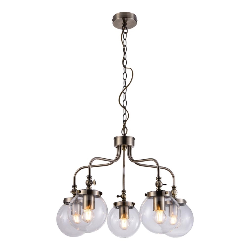 Hanglamp aan een ketting BALLET 5xE27/40W/230V mat chroom