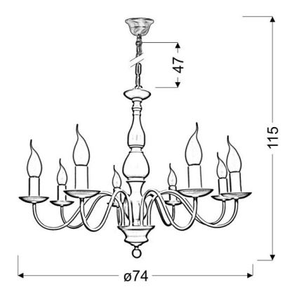 Hanglamp aan een ketting BELLAGIO 8xE14/40W/230V