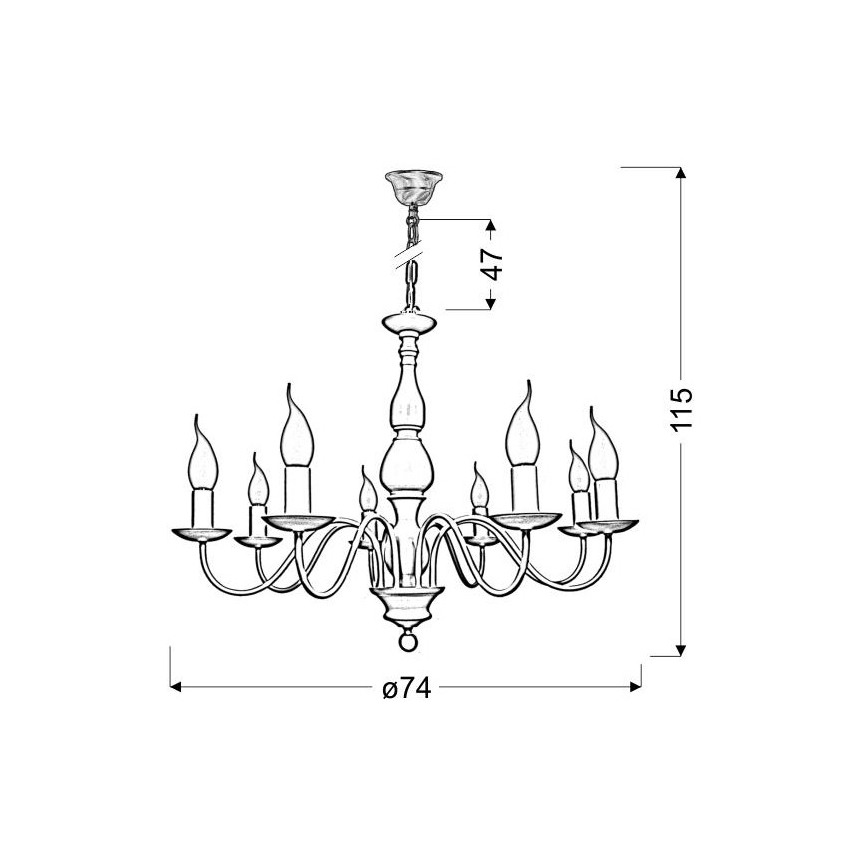 Hanglamp aan een ketting BELLAGIO 8xE14/40W/230V