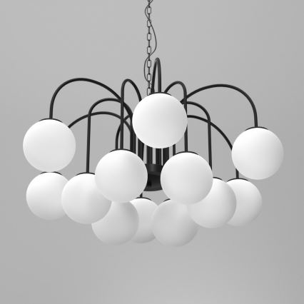 Hanglamp aan een ketting CAMBRIDGE 12xE14/60W/230V zwart