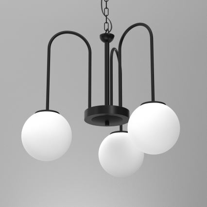 Hanglamp aan een ketting CAMBRIDGE 3xE14/60W/230V zwart