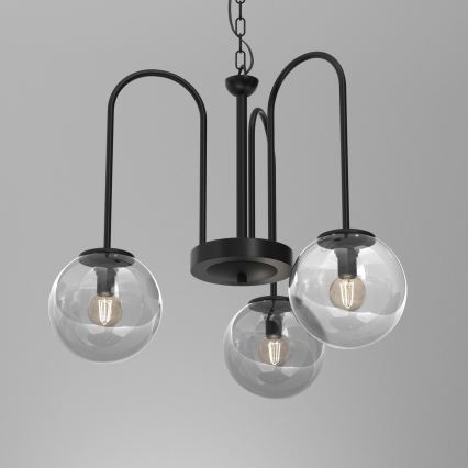 Hanglamp aan een ketting CAMBRIDGE 3xE14/60W/230V zwart