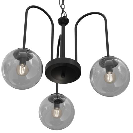 Hanglamp aan een ketting CAMBRIDGE 3xE14/60W/230V zwart