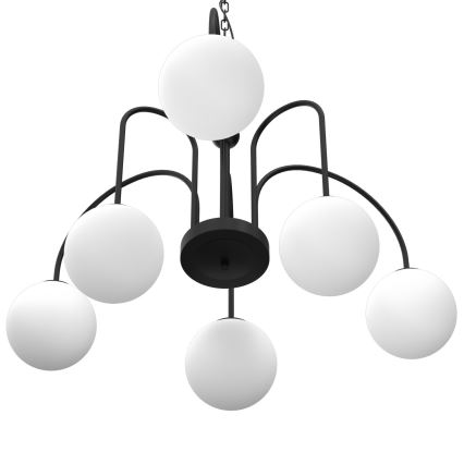 Hanglamp aan een ketting CAMBRIDGE 6xE14/60W/230V zwart