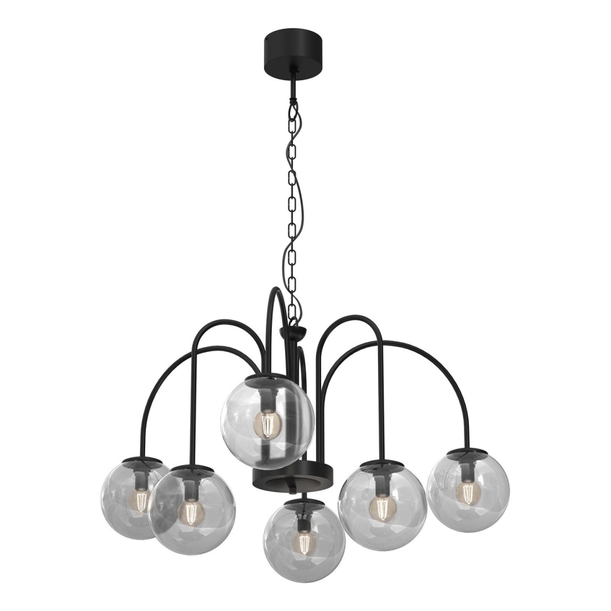 Hanglamp aan een ketting CAMBRIDGE 6xE14/60W/230V zwart