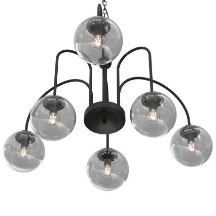 Hanglamp aan een ketting CAMBRIDGE 6xE14/60W/230V zwart