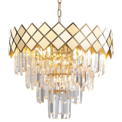 Hanglamp aan een ketting CARISMA 9xE14/40W/230V goud