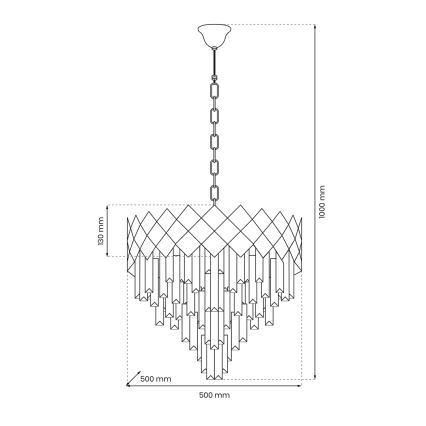 Hanglamp aan een ketting CARISMA 9xE14/40W/230V goud