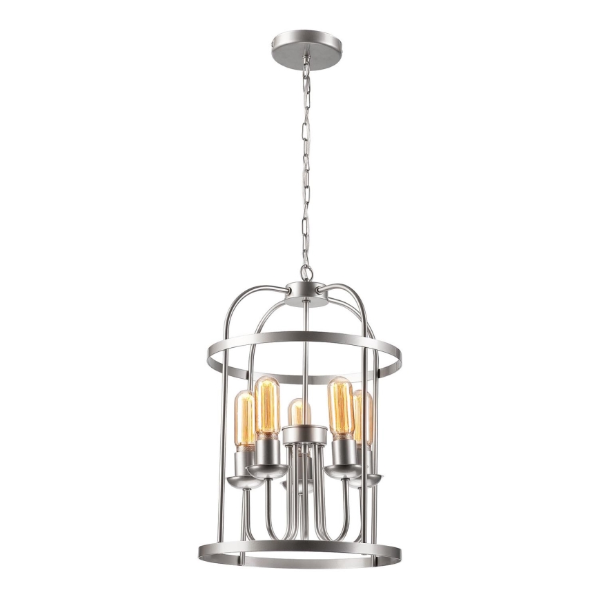 Hanglamp aan een ketting CONSTANTINE 5xE27/60W/230V mat chroom