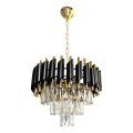 Hanglamp aan een ketting CRISTAL 5xE14/40W/230V goud/zwart