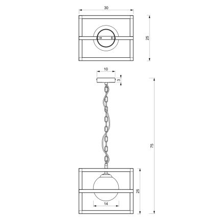 Hanglamp aan een ketting DIEGO 1xE14/40W/230V zwart