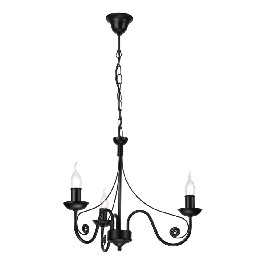 Hanglamp aan een ketting DONATO 3xE14/40W/230V zwart