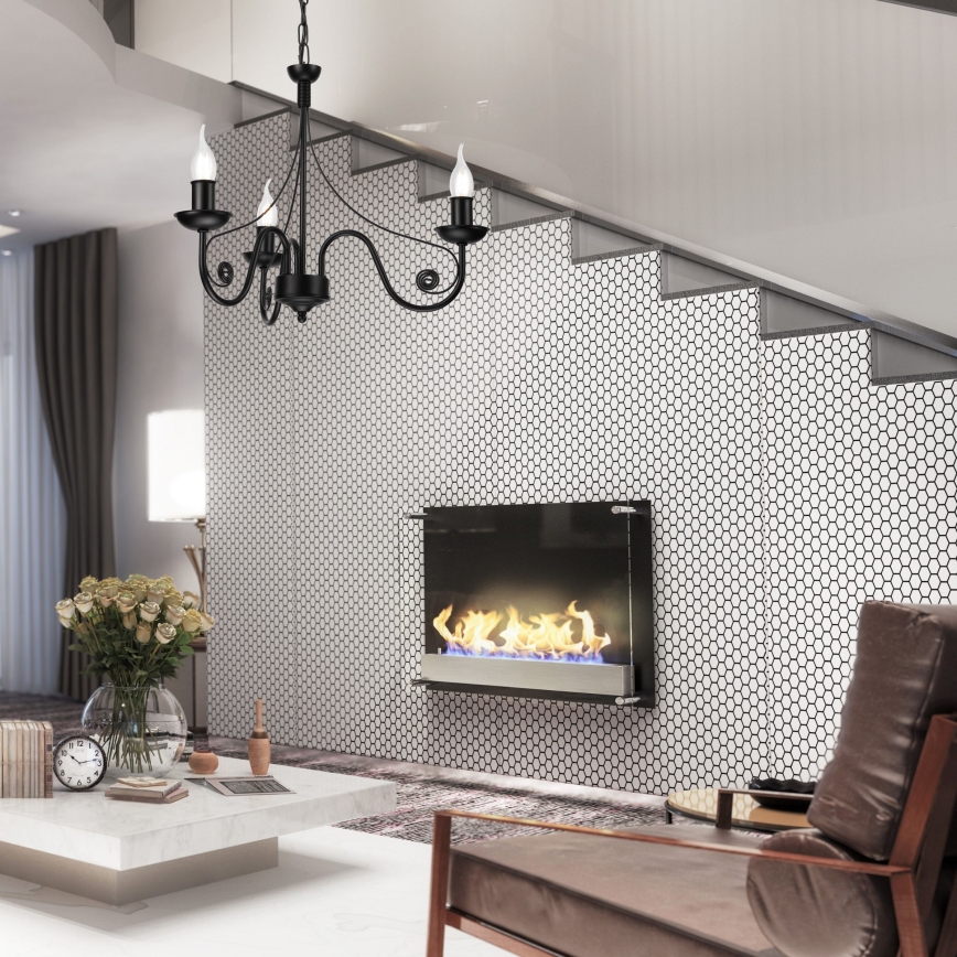 Hanglamp aan een ketting DONATO 3xE14/40W/230V zwart