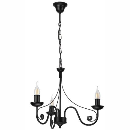 Hanglamp aan een ketting DONATO 3xE14/40W/230V zwart