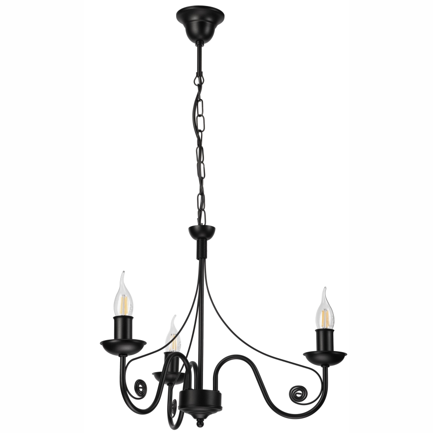 Hanglamp aan een ketting DONATO 3xE14/40W/230V zwart