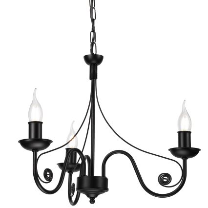 Hanglamp aan een ketting DONATO 3xE14/40W/230V zwart