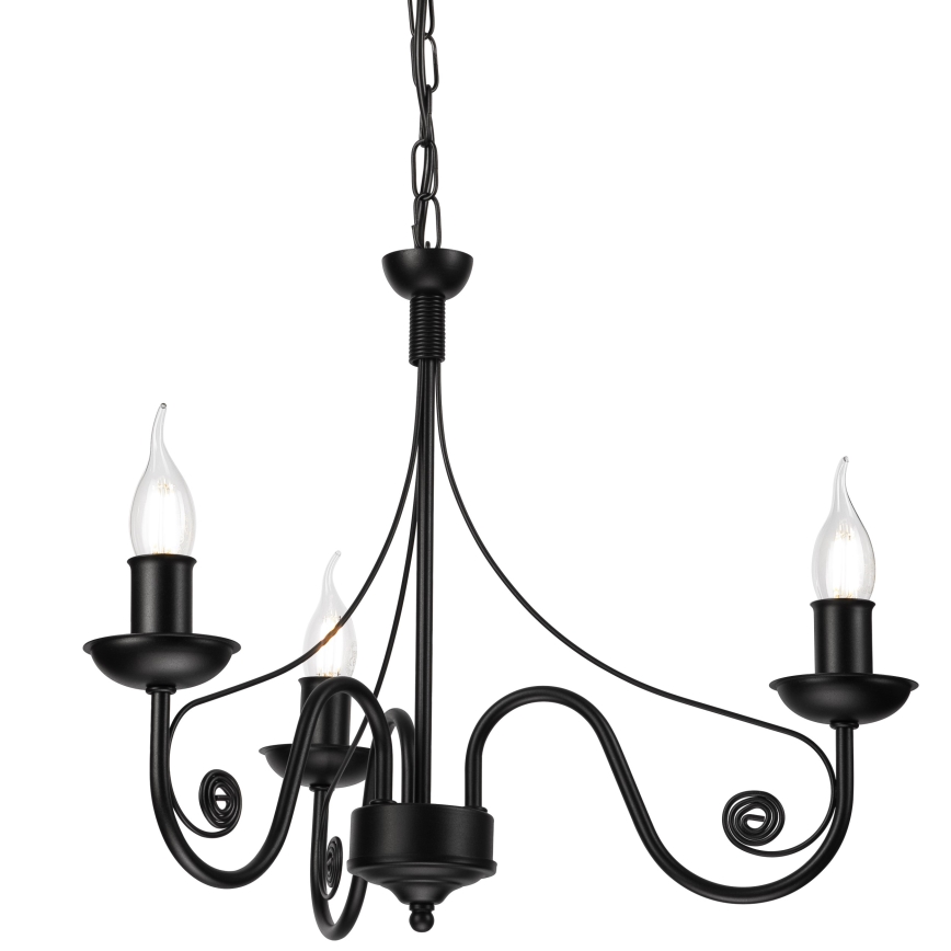 Hanglamp aan een ketting DONATO 3xE14/40W/230V zwart