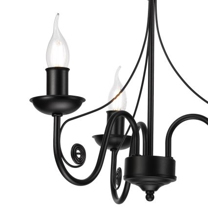 Hanglamp aan een ketting DONATO 3xE14/40W/230V zwart