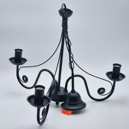 Hanglamp aan een ketting DONATO 3xE14/40W/230V zwart