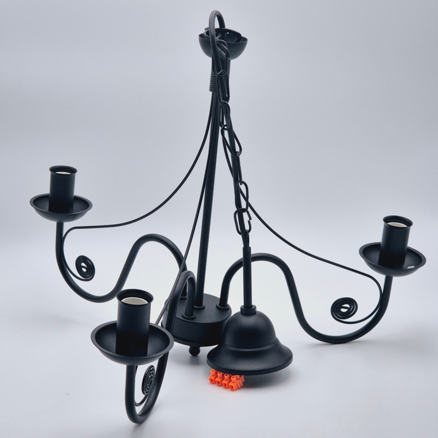 Hanglamp aan een ketting DONATO 3xE14/40W/230V zwart
