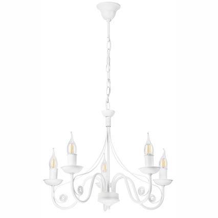 Hanglamp aan een ketting DONATO 5xE14/40W/230V wit