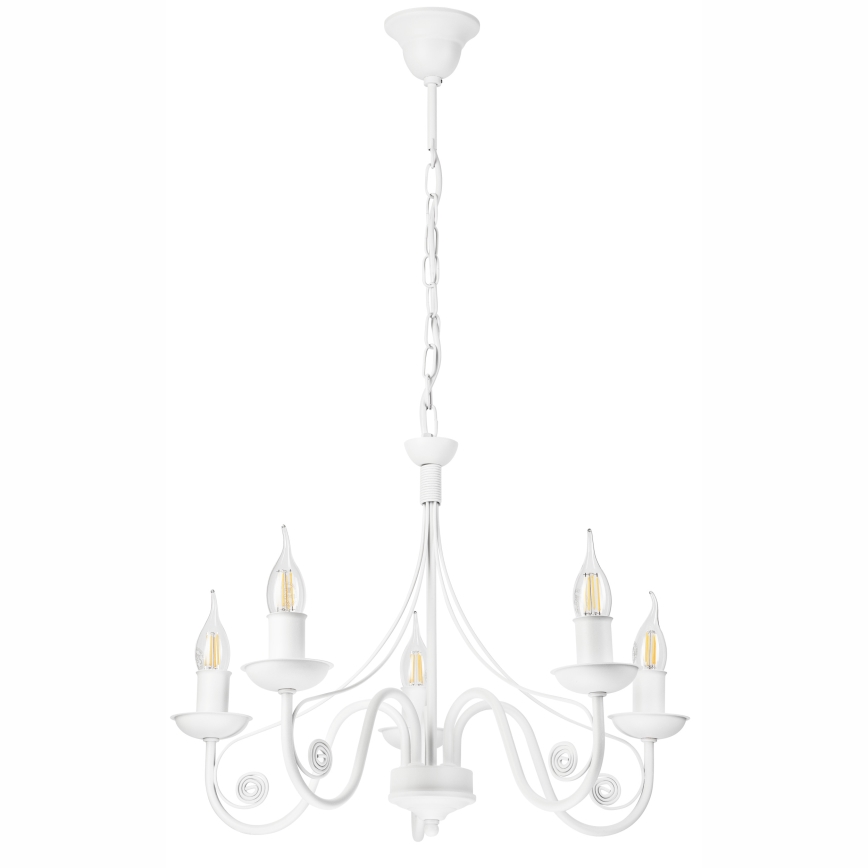 Hanglamp aan een ketting DONATO 5xE14/40W/230V wit