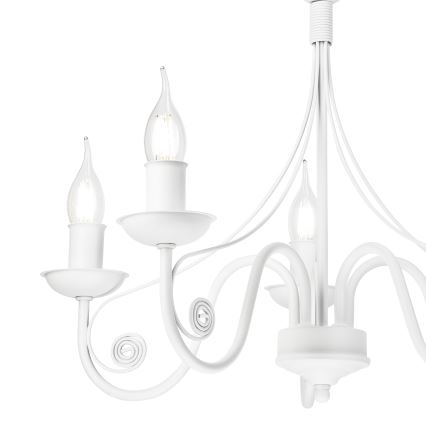 Hanglamp aan een ketting DONATO 5xE14/40W/230V wit
