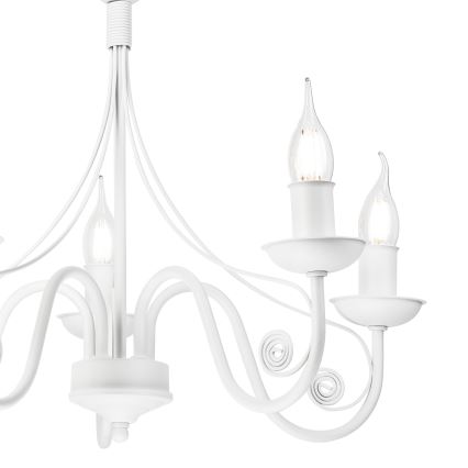 Hanglamp aan een ketting DONATO 5xE14/40W/230V wit