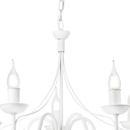 Hanglamp aan een ketting DONATO 5xE14/40W/230V wit
