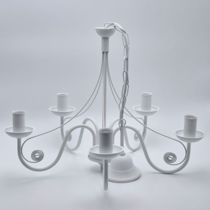 Hanglamp aan een ketting DONATO 5xE14/40W/230V wit