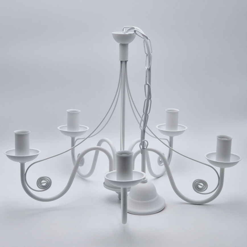 Hanglamp aan een ketting DONATO 5xE14/40W/230V wit