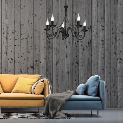Hanglamp aan een ketting DONATO 5xE14/40W/230V zwart