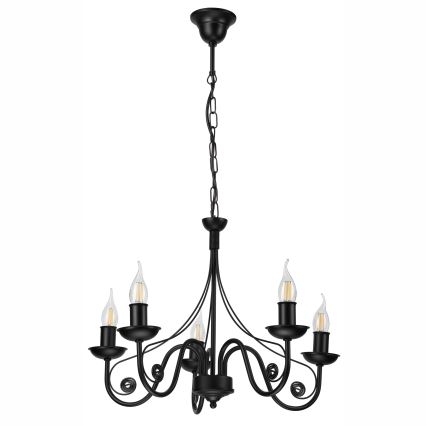 Hanglamp aan een ketting DONATO 5xE14/40W/230V zwart