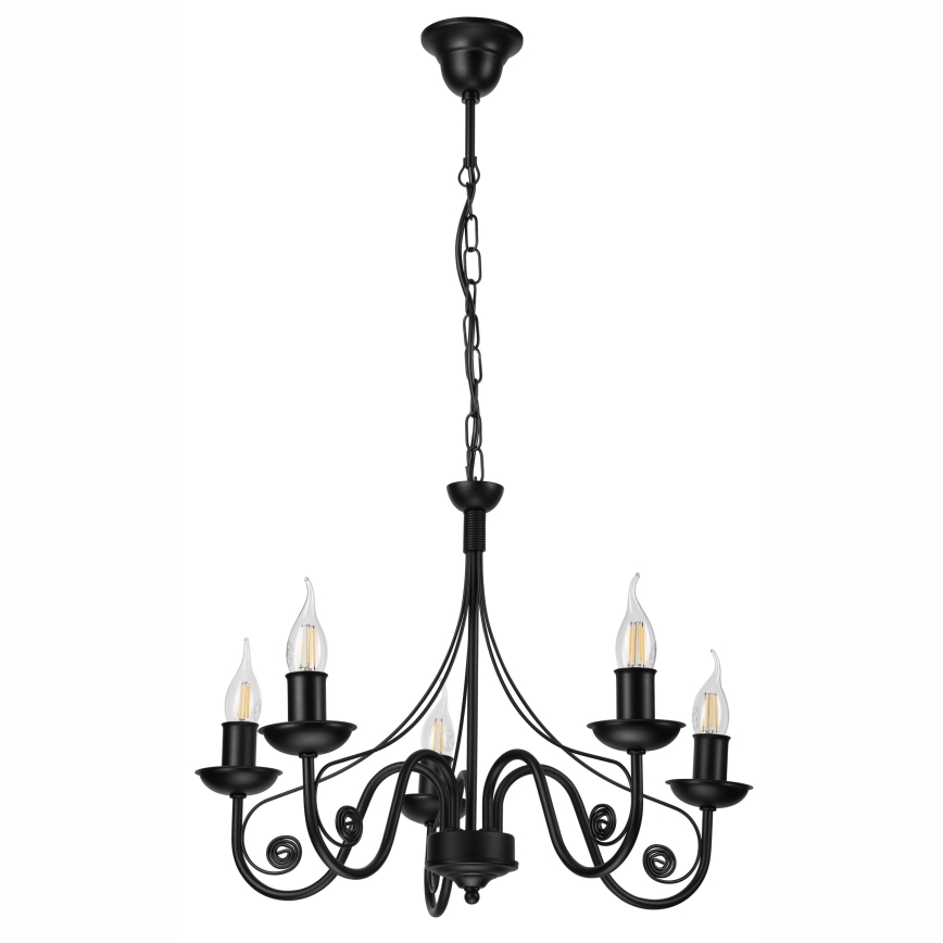 Hanglamp aan een ketting DONATO 5xE14/40W/230V zwart
